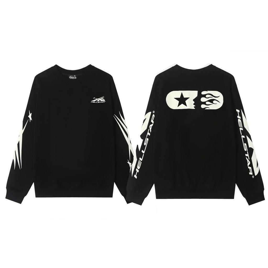 Hellstar American Streetwear Unisex Terry Sweatshirt: Trendy, Printed, and Loose Fit