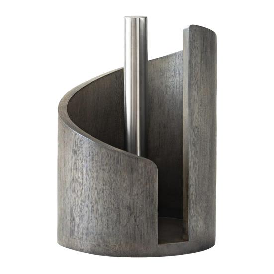 Wood Paper Towel Holder One-Handed Operation Easy Access Paper Towel Stand Farmhouse Kitchen Decor Accessory