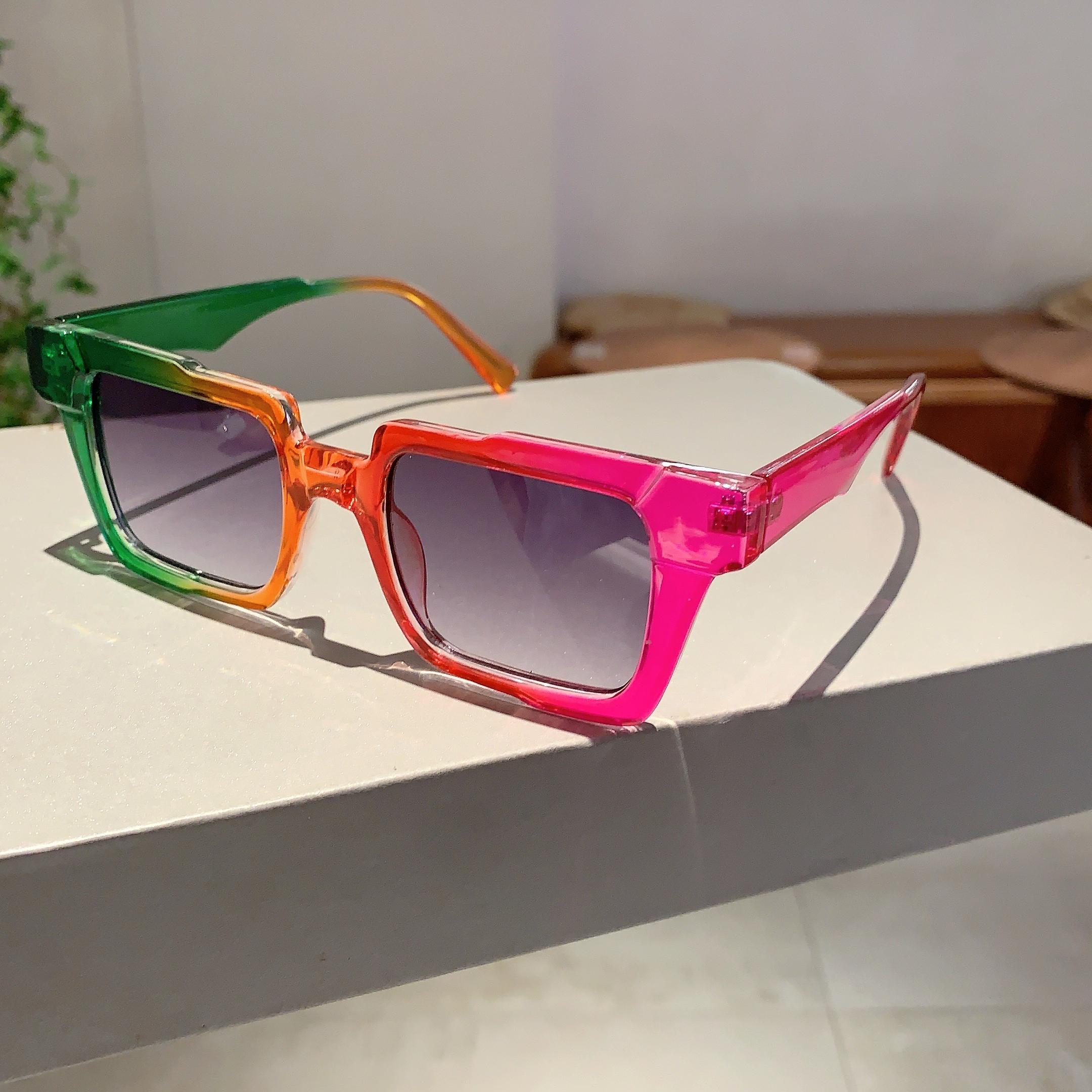 

Vintage Square Sunglasses Women New Stylish Multicolor Outdoor Shades for Travelling Trendy Brand Design Sun Glasses without case