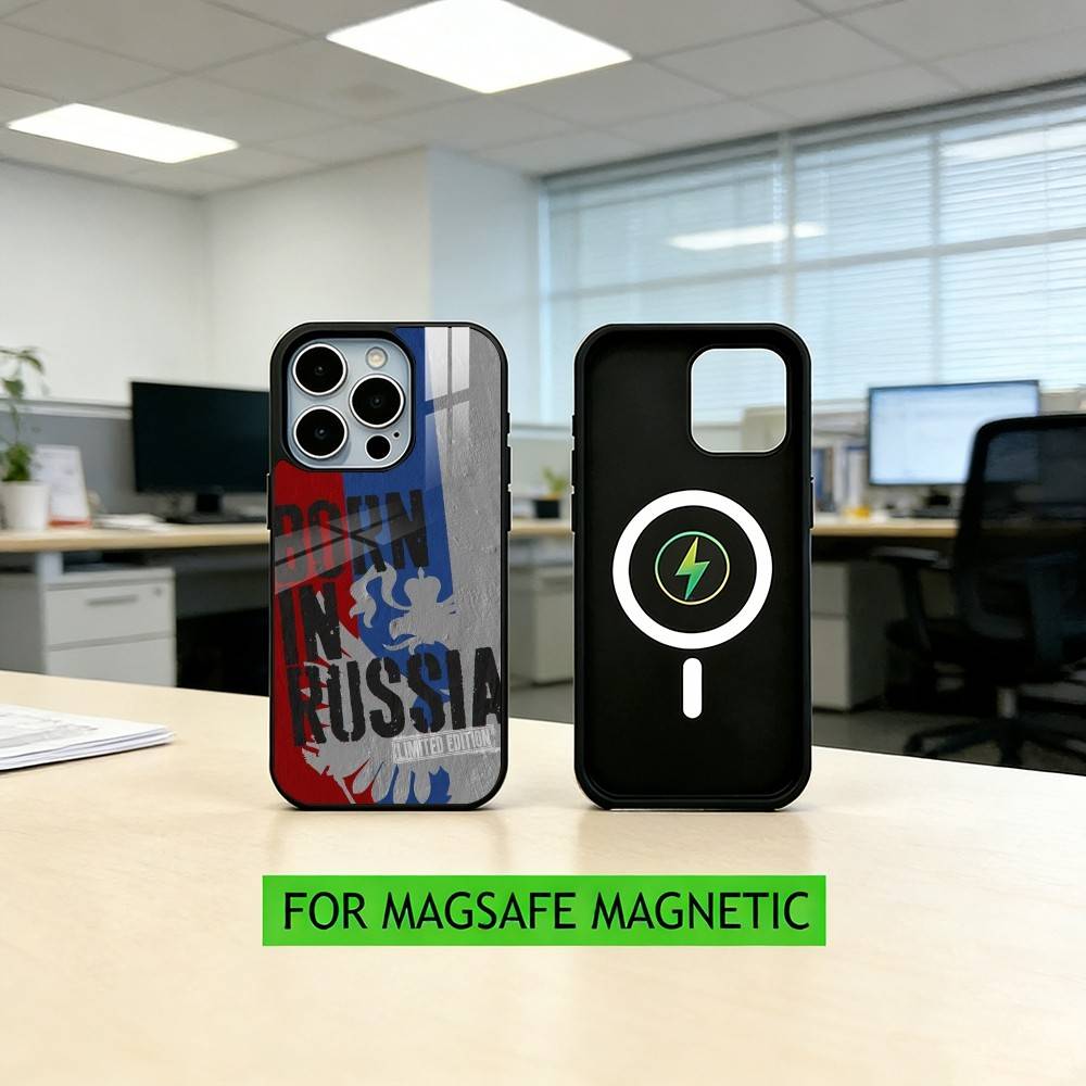 Russia F-Flag National Emblem  Phone Case For iPhone17,16,15,14,13,12,11 Plus,Pro Magnetic with Magsafe Wireless Charging