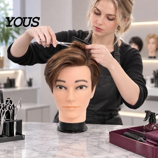 Wig Styling Display Stand Bald Mannequin Head, Male/Female Hair Model, Professional Cosmetology Head Large Circumference Model for Making, Hat Glasses