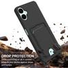 For Samsung Galaxy A06 5G Liquid Silicone Case Phone Back Cover with Card Holder and Short Strap