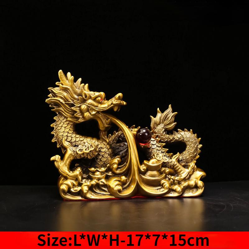

Чжаоцай Привлекающий Богатство Бронзовый Дракон Украшение Гостиная Латунные Поделки Дом Офис Открытие Благоприятные Украшения Дракона