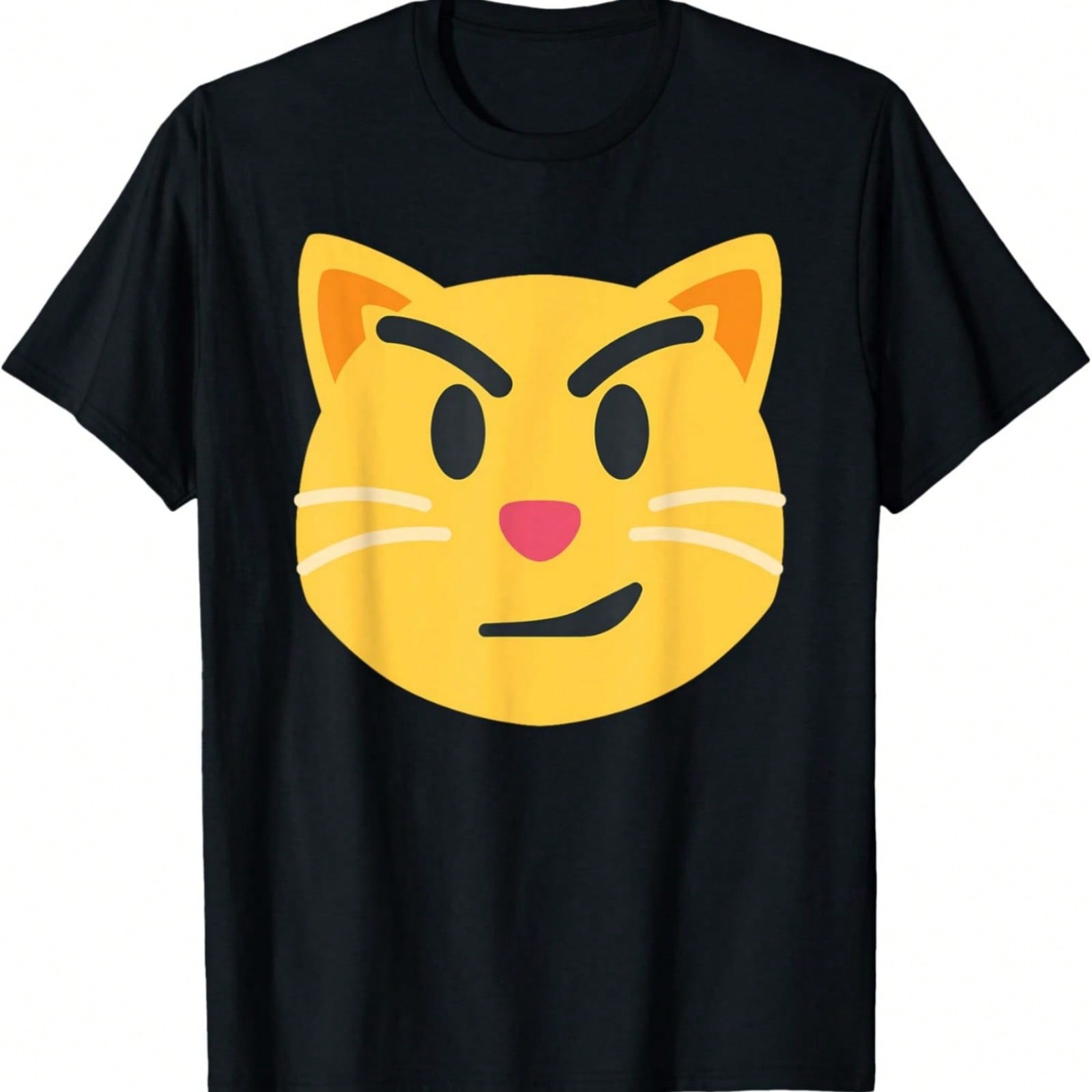 Smirking Cat Emoticon Face With Wry Smile Cat T-Shirt S разноцветный