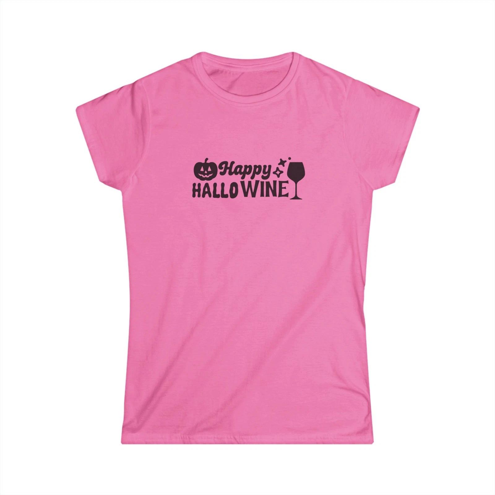 Halloween Wine T-Shirt, Women s Softstyle Tee, Fun Halloween Apparel, [...] M
