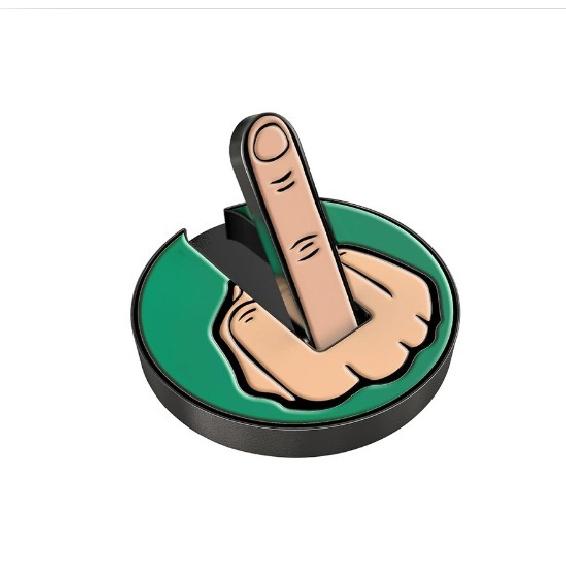 Golf Enthusiast Must Have Fun Middle Finger Graphic on Convenient Hat Clip