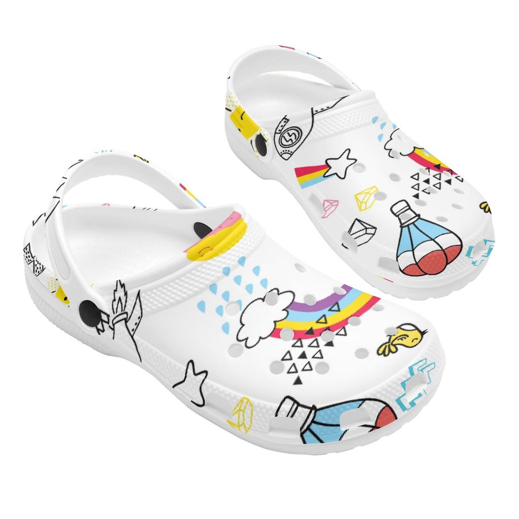 Cartoon Printed EVA Casual Clogs for Women Men Soft Sole Flexible Breathable Slip On Sandals Slippers Summer Daily Leisure Shoes