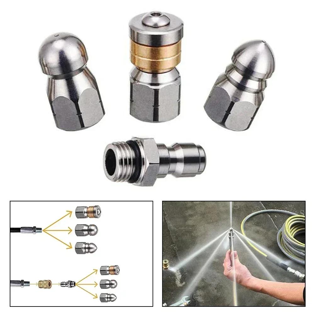 4PC Nozzle Set High Pressure Nozzle For Cleaning Tasks User-Friendly Installation Cleaning Tool For Home Maintenance