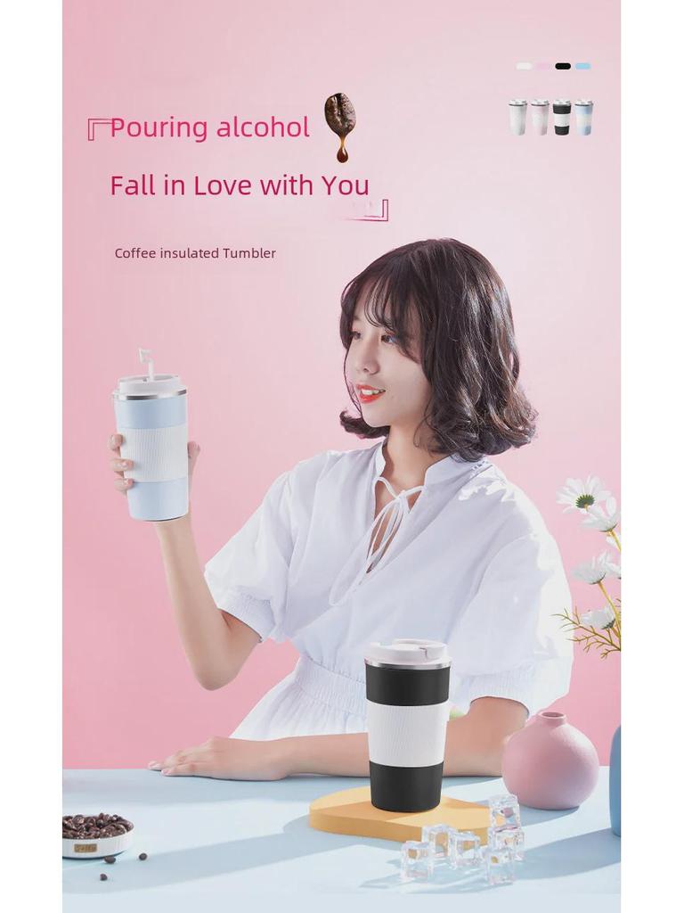 High-Value Ceramic Liner Insulated Travel Coffee Cup – Stylish, Portable, and Perfect for Girls On the Go