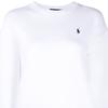 Polo Ralph Lauren FW21 Logo Brodert Ensfarget Pullover Genser Dame genser Hvit 211794395-002