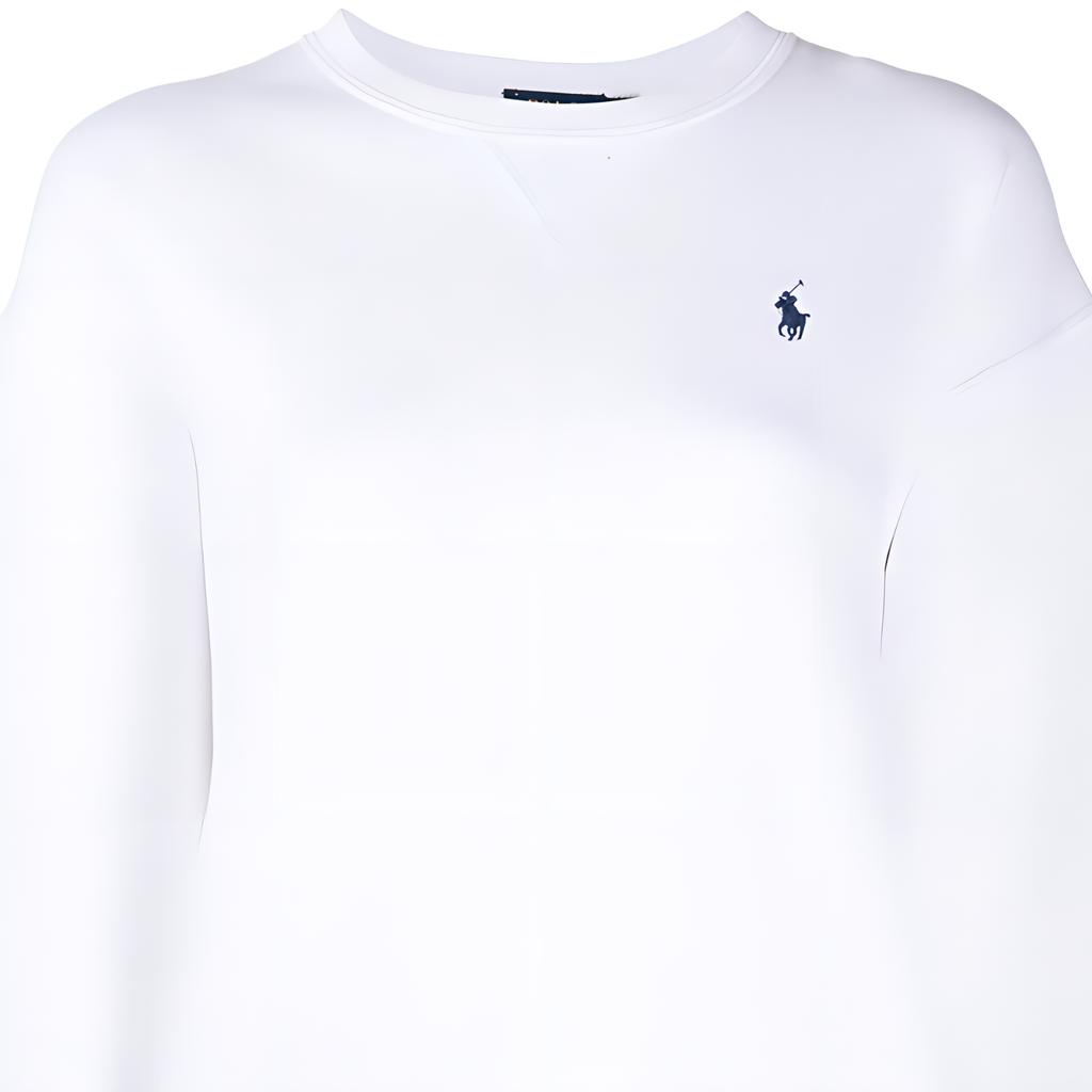 Polo Ralph Lauren FW21 Logo Brodert Ensfarget Pullover Genser Dame genser Hvit 211794395-002