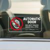 Automatic Door Car Sticker 4 × 2 Inches Vinyl Do Not Touch Driver Will Open Warning Sign Self Adhesive Removable Vehicle Taxi Decals Automatic