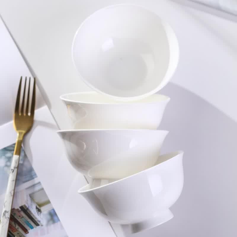 Jingdezhen Pure White Underglaze Ceramic Rice Bowls