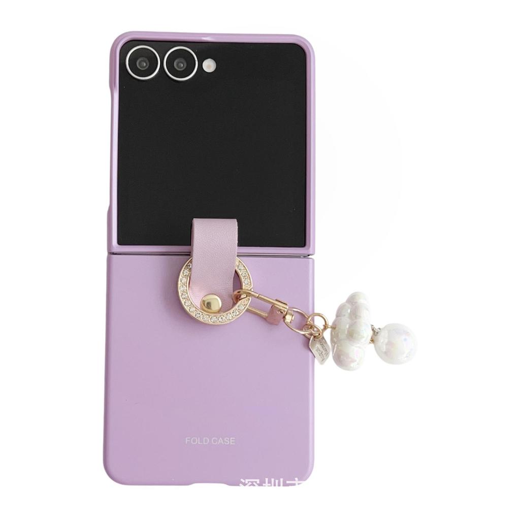 Samsung Z Flip7 Frosted Skin-Feel Case with Hand Strap - Drop-Proof Protective Cover for Flip6