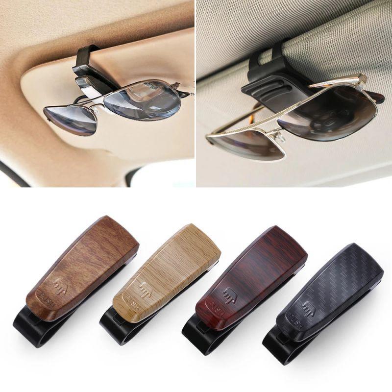 Universal Car Sunglasses Holder Car Card Ticket Holder Stand Fastener Auto Sun Visor Glasses Box Decoration Accessories