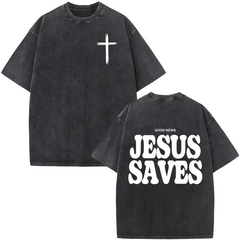 Faith Over Fear Bible Verse T Shirt Men Women Christian Jesus Vintage Washed Harajuku Casual Oversized Soft Durable Daily