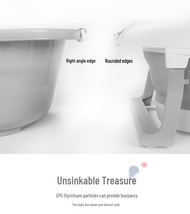 Baby Bath Tub with Floating Support for Sitting and Lying - Newborn Bath Rack and Mat, In Stock