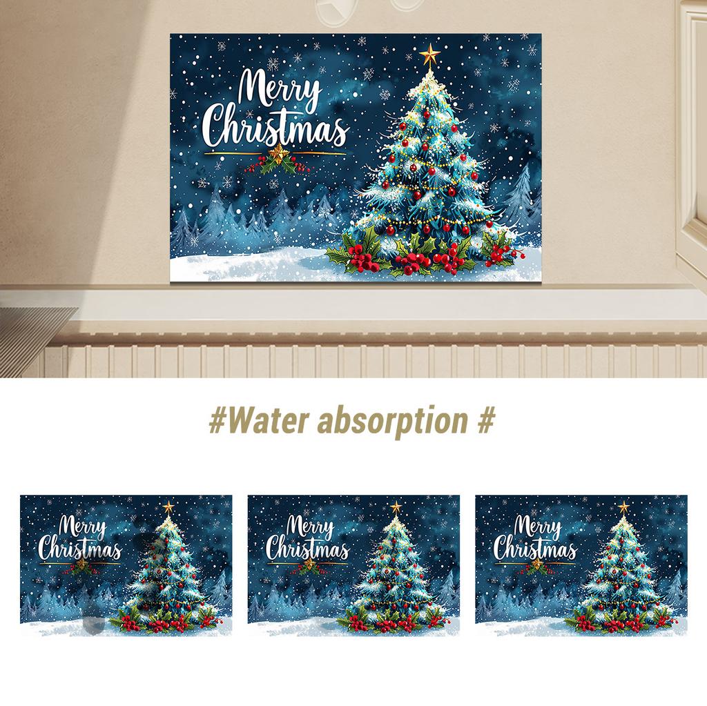 Merry Christmas Bath Mat Bathroom Carpet Absorbent Non-slip Floor Foot Mats Quick Dry Shower Rug Toilet Pad Doormat Washable
