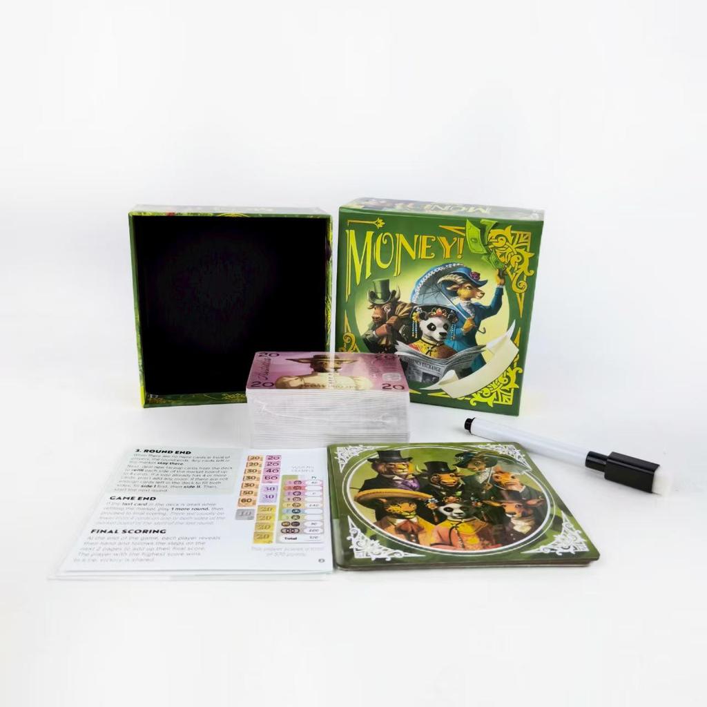 Pieniądze! Kolor pieniędzy - Dwujęzyczna, wieloosobowa, swobodna gra stołowa.