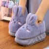 Fashion White Rabbit Hare Slippers Women's Cute Animal Platform Home Mules Shoes Girls Bedroom Plush Slides Slipper Ears Indoor Shoes