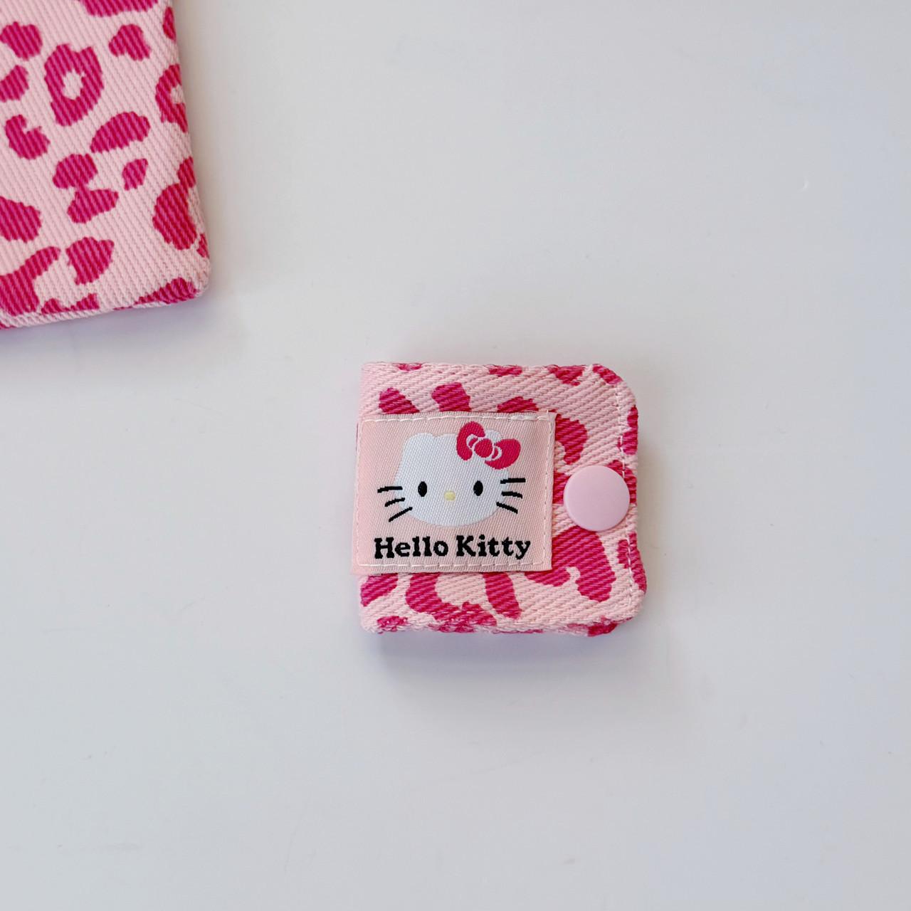 

Leopard Print Denim Fabric Data Cable Storage Clip Charging Cable Storage Bag Brush Storage Gift For Kidss For Girl