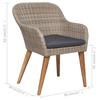 Garden Chairs with Cushions 2 Pcs Brown Poly Rattan