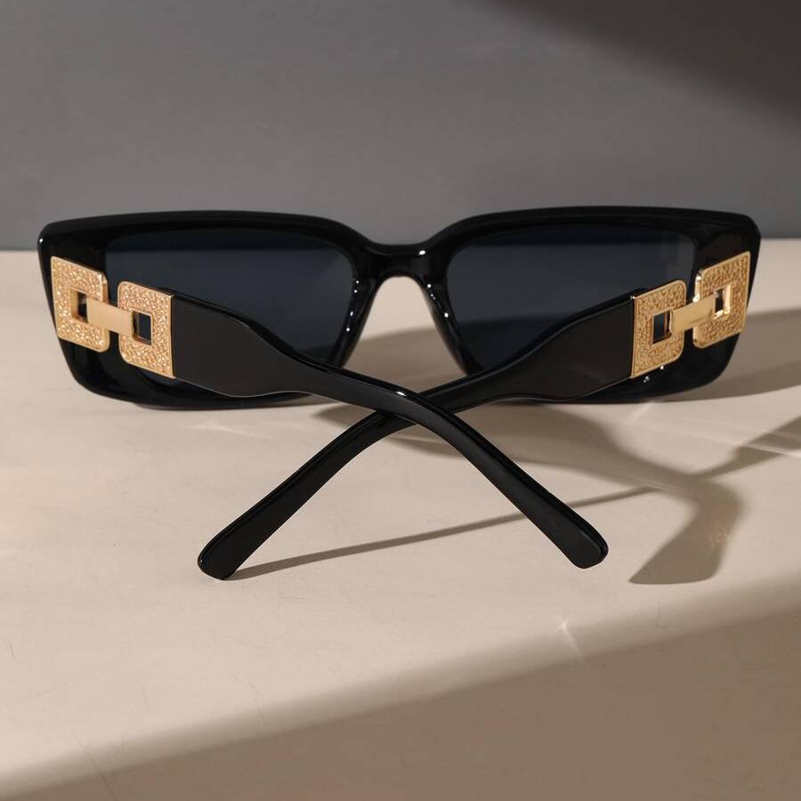 Fashion Square Frame Sunglasses Men Women Outdoor UV400 Shades Street Po Sunglasses Metal Chain Legs Classic