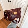 Lazy Wind Lock Single Shoulder Underarm Bag Retro Soft Leather Business Bag Luxury Crossbody Bag