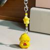 Keychain Pendant Resin Smooth Shiny Mini Size 3D Yellow Chicken Star Bead Design Keyring Bags Mobile Phone Lanyard