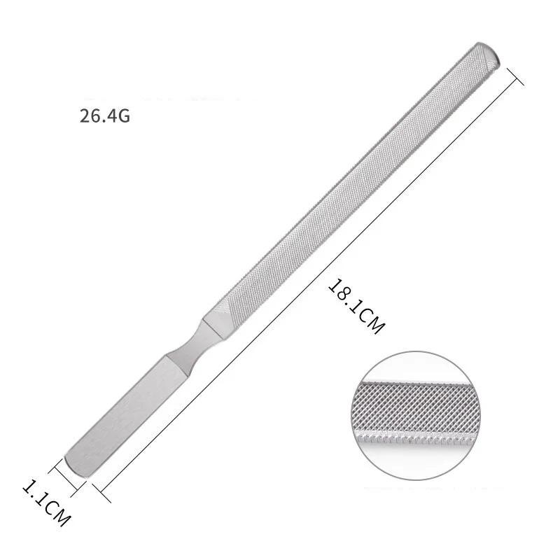 Four-Sided Stainless Steel Nail File Long Lasting Portable Manicure Tool for Polishing Shaping Nail Art DIY Travel Daily Use