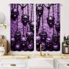 Purple Gothic Skull Chain Curtains Pocket Rod Digital Print Polyester Bedroom Living Room All Season Decor Curtain Sheer For Sitting Made Of