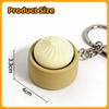 Simulation Bun Keyboard Clicker Keychain Mini Steamed Bun Stress Relief Sensory Fidget Toys for Autism ADHD Decompression Toy