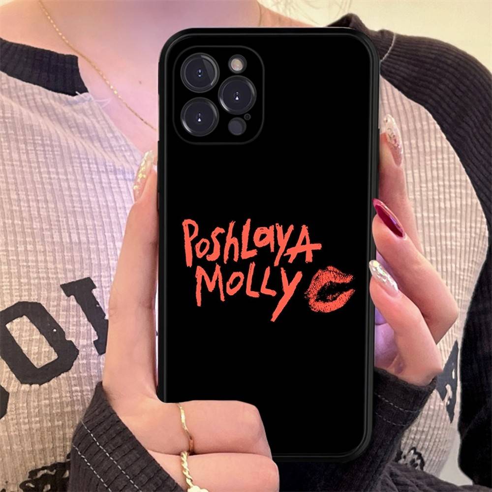 

P-Poshlaya M-Molly Band Phone Case For IPhone 16 Pro Max 15 17 Plus 14 13 12 Mini 11 Black Cover iPhone 14pro max