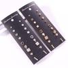 Trendy European and American 9-Piece Stud Earrings Set – Fashion Black Card with 9 Pairs