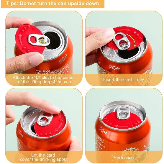 CHENGU 10 Pieces Soda Can Lid Cover, Swivel Can Sealer, Beverage Protect Cap, Plastic, Random Color (Black, White, Red)