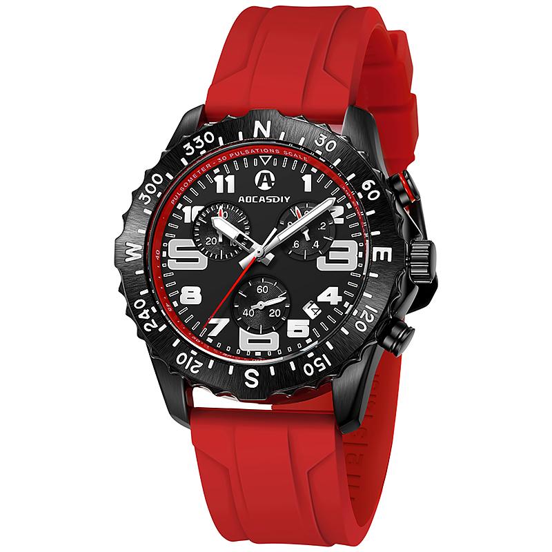Mens Watches Colorful Sport Watch Luxury Men Quartz Wrist Watches Chronograph Male Clock Chronograph Silicone Watch