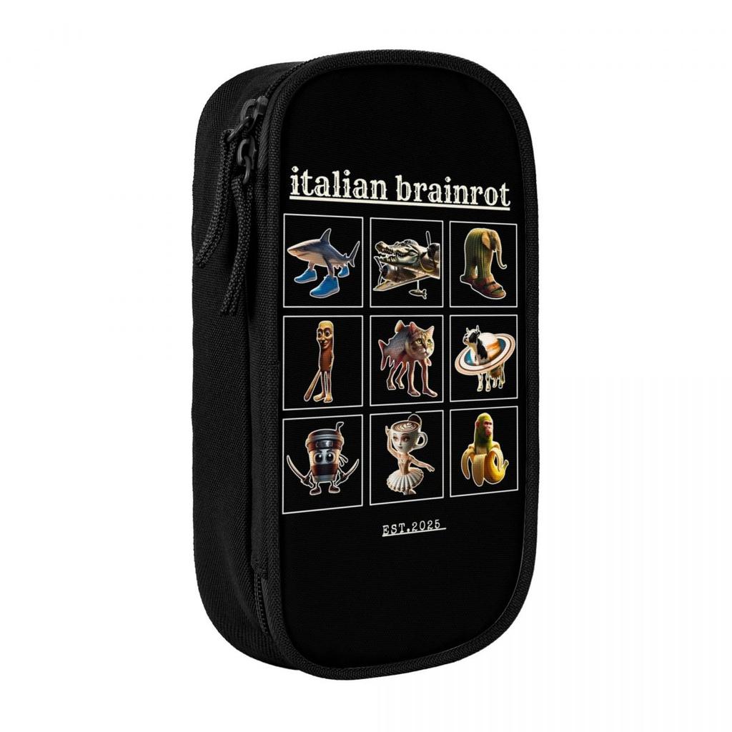 Italian Brainrot Characaters Meme Pencil Cases Pencilcases Pen for Girl Boy Large Storage Bag Office Gifts Stationery
