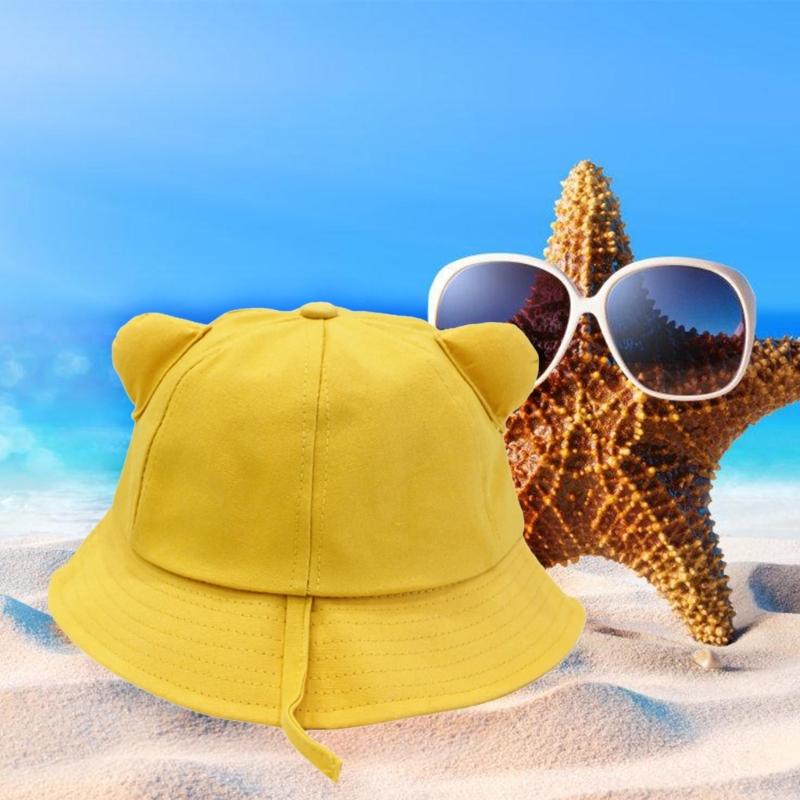 Cappello a secchiello in cotone con orecchie da gatto per adulti, cappello da pescatore per sport all'aperto, per guidare, andare in bicicletta, pescare, vacanze casual, cappello parasole