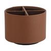 Rotating Pencil Holder Round Pen Organizer Slots Multifunctional Desk with 4 Faux Leather Accessories Organizer