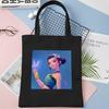 Cartoon K Pop Demon Hunters Women's Shoulder Pouch Fashion Canvas Bags Adorable Tote Bags Printed Handbag Shopping Bags Birth Date Gifts