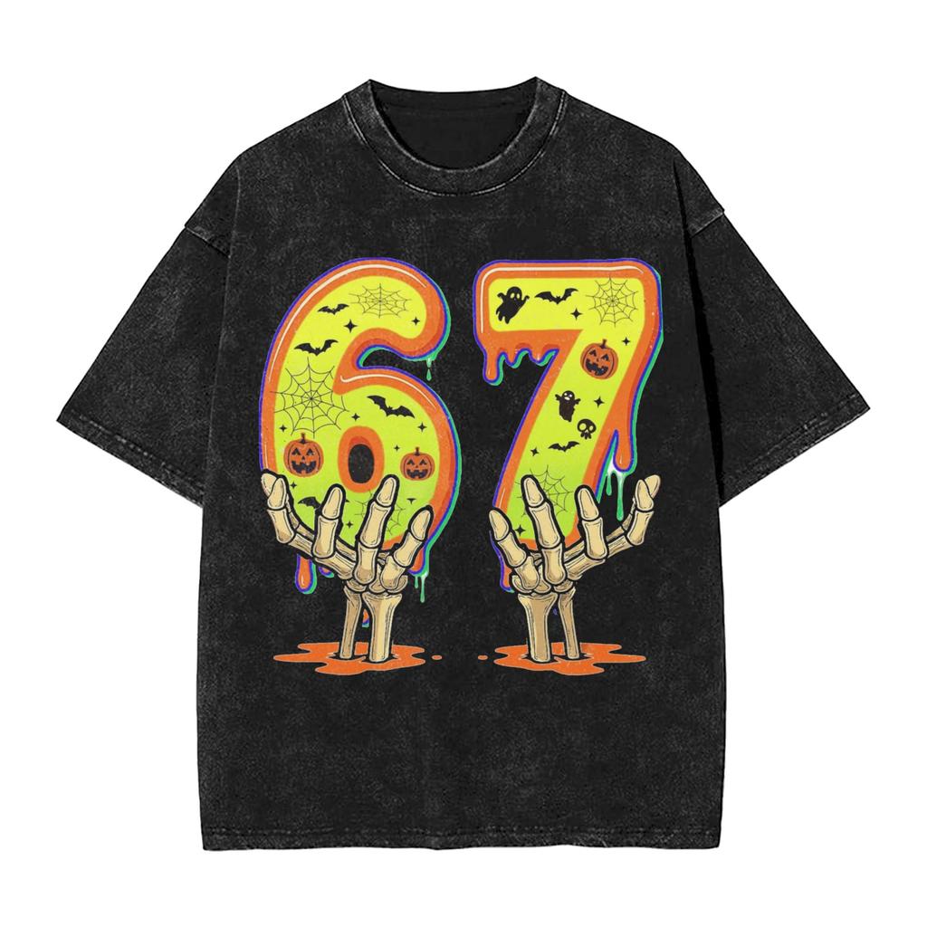 Sweet Number 67 Ice Cream Tshirt Summer Y2k Retro T Shirts Cotton Hippie Tshirt For Man Shortsleeve Printed Tees