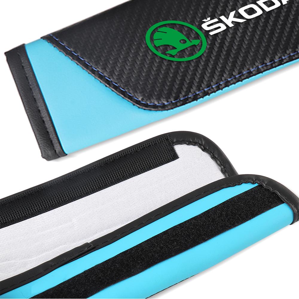 Car Seat Belt Cover Auto Cushion Safety Belts Shoulder Protection For Skoda Octavia MK2 MK3 2 3 A7 Fabia Karoq Kodiaq VII Rapid