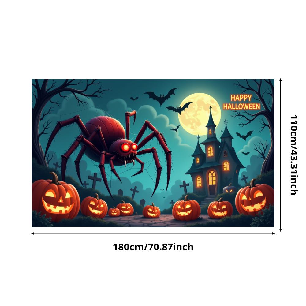 Halloween Banner Haunted Effect Halloween Party Banner Pumpkin Backdrop Pumpkin Illustration Night Theme Banner For Haunted