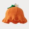 Ruffle Strawberry Knitted Hat Fruit Shaped Knit Fisherman Hat Knitted Bucket Hat  Streetwear