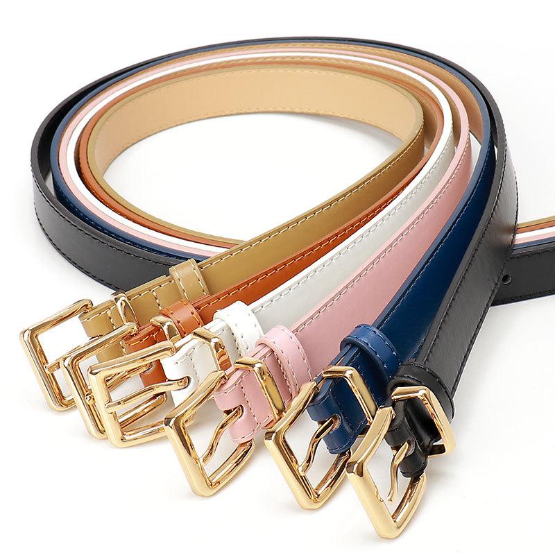 New High-end Chic Style Alloy Women's Belt Fashionable Versatile Pin Buckle Student Belt Decorative Jeans Belt Women