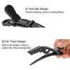 6Pcs Crocodile Hair Clip Anti slip Single Prong Hairdressing Hair Section Claw Clasps Black