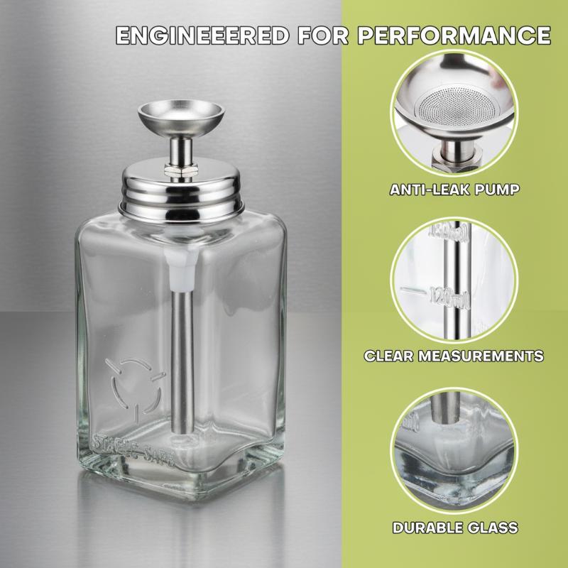 Nail Glass Bottle Press Funnel Press Type Bottle Nail Remover Water Empty Bottle Cleaning Liquid Crystal Hydraulic 180ml
