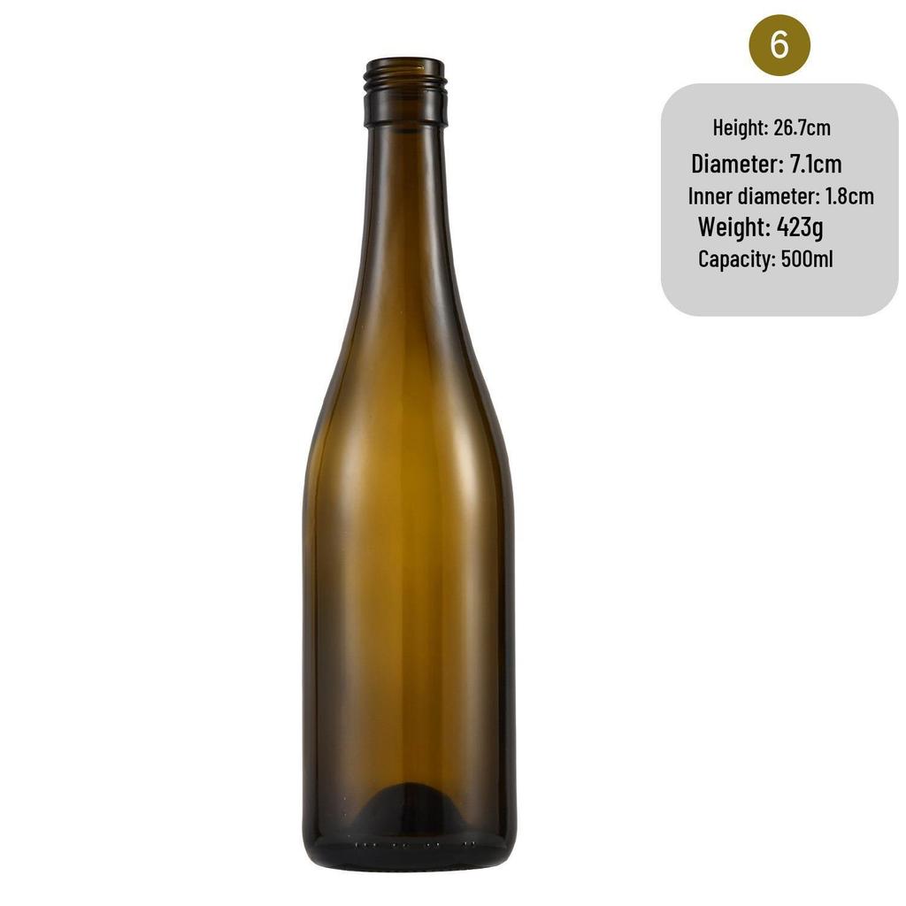 In-Stock Burgundy Green Glass Wine Bottle - Ideal for Red Wine, Liquor, Home Brewing, and Fruit Wine Storage