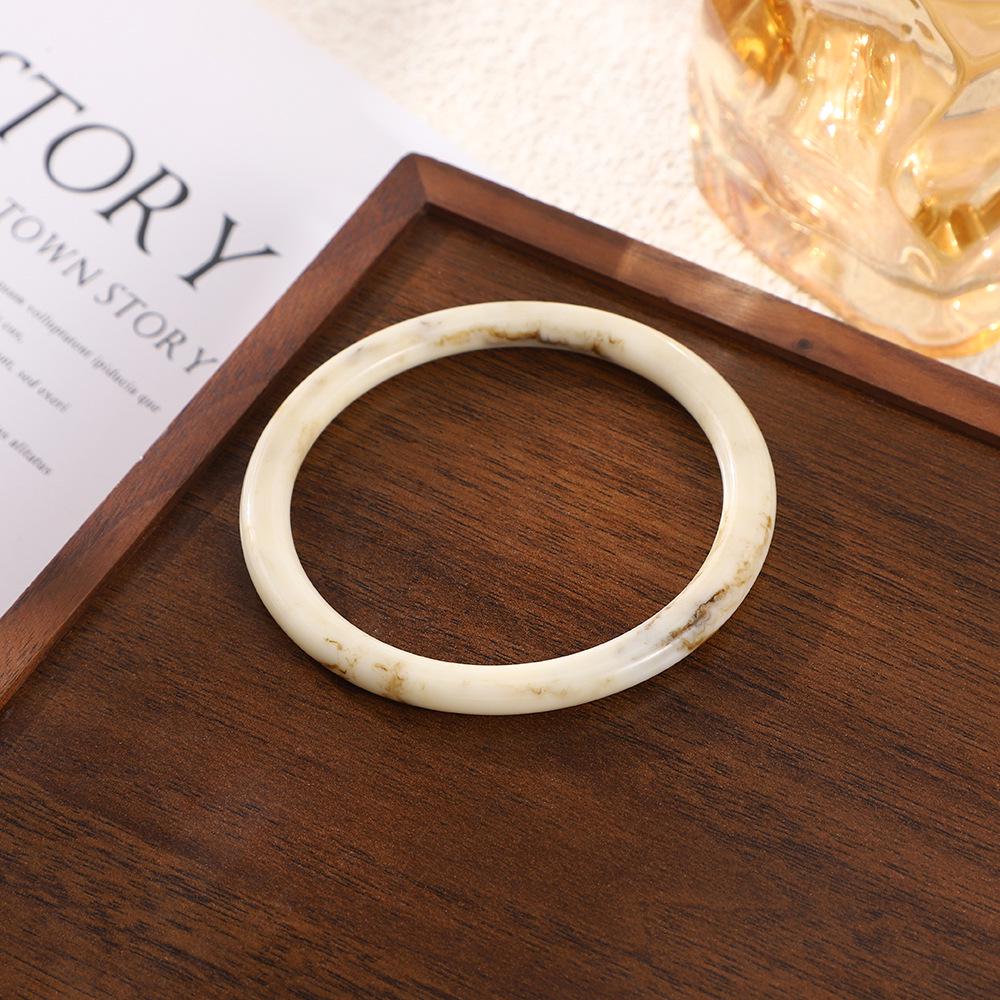 European & American Geometric Ombre Coffee Resin Bangle Bracelet - Unique Design Jewelry