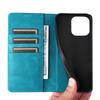 Applicable To iPhone16 Mobile Phone Leather Case 15Pro Solid Color Leather Pattern Card Wallet Magnetic Protective Case 14plus